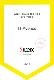 Сертификат Яндекс 2011